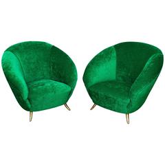 Vintage Pair of Armchairs Attributed to Gio Ponti, Italy, circa 1940