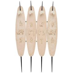 Italian Coat Rack with Egyptian Artworks, 1950 8