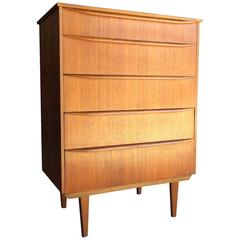 Danish Style Chest of Drawers Dresser Teak Tallboy Vintage Retro, 1970