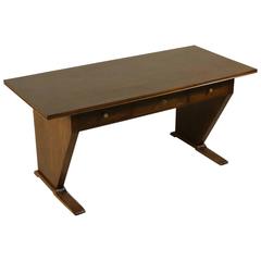 Writing Tables Carved Decoratives Walnut Veneered Wood Vintage, Italy, 1940s