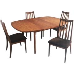 Retro 1970s Mid-Century Original G Plan Extendable Table and Four Dining Chairs