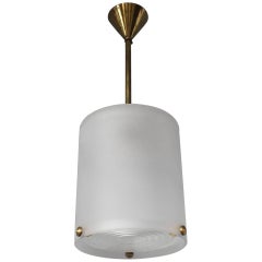 A Fine French Art Deco Glass and Bronze Small Chandeliers by Perzel