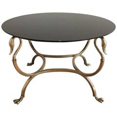 Brass and Black Glass Coffee Table by Maison Jansen