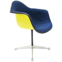 Iconic Mid-Century Upholstered Eames PAC Fiberglass Chair for Herman Miller
