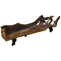 Organic Extra Large Teak Wood Bench 12