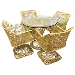 Russell Woodard Spun Fiber Glass Indoor or Outdoor Table with Four Chairs 2