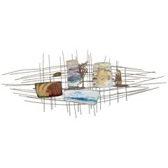Large Abstract Enamel Wall Sculpture Brutalist 6