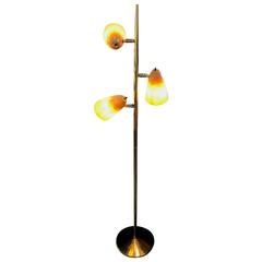 Beautiful American Fiberglass Lampshades Floor Lamp circa 1960