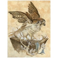 Kestrel Roost, a Graphite, Watercolor, and Gouche Painting by Jeremy Hush