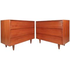 Pair of Mid-Century Modern Teak Gentleman's Chests 5