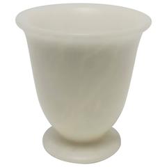 White Alabaster Marble Urn Vase, Italy