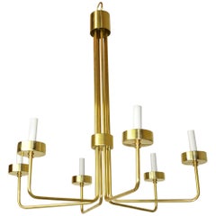 Mid-Century Modern Brass Chandelier by Hart Associates LA 