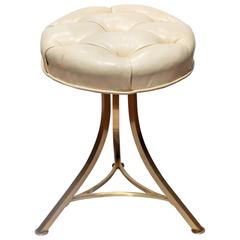 Tufted Leather and Bronze Stool 11