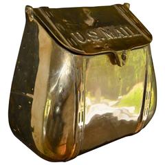 Antique Saddlebag Mail Box Mailbox of Solid Brass