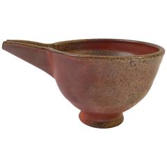 Vintage Art Pottery Stoneware Spouted Bowl
