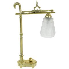 Art Deco Brass Table Lamp, France, 1930's 2