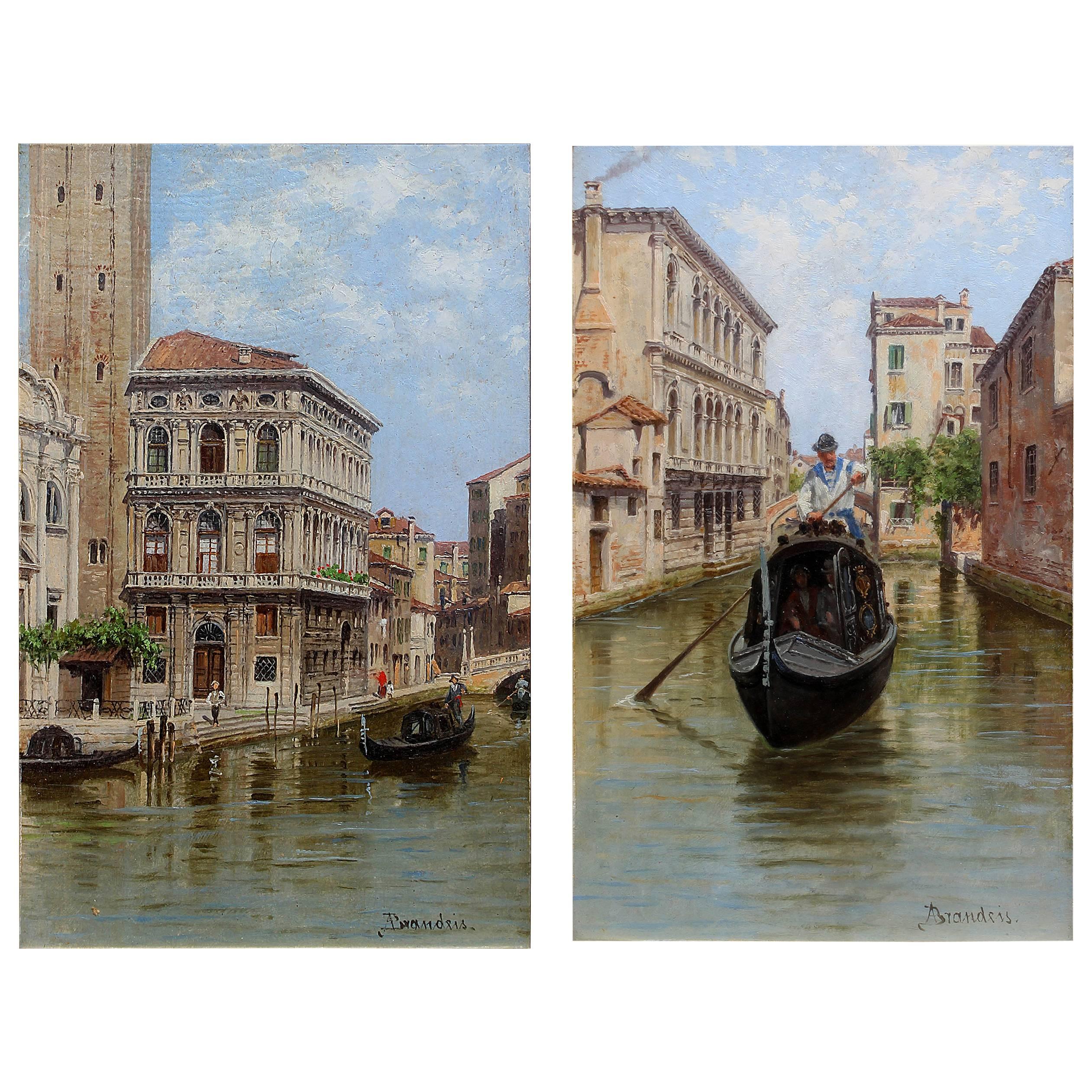 Pair of Venetian Paintings by Antonietta Brandeis