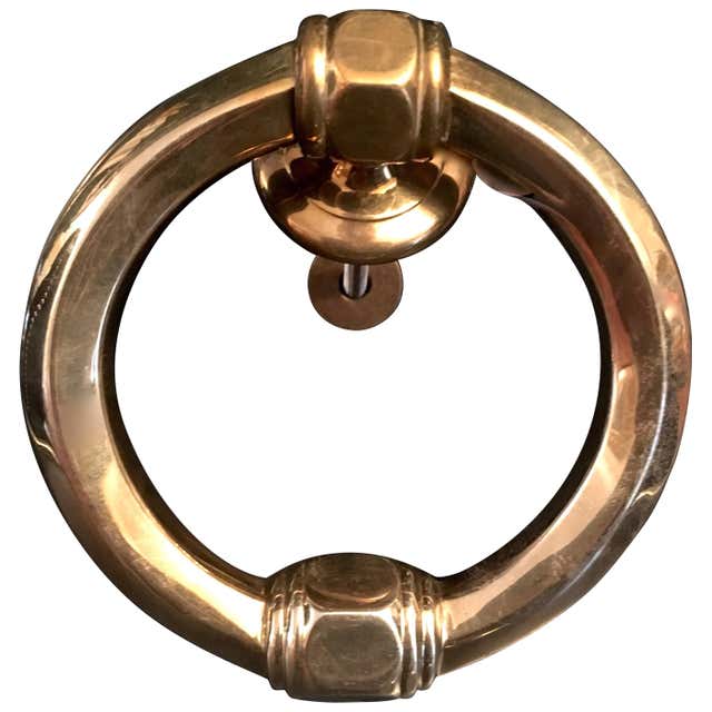 Monumental Round Decorative Brass Door Knocker For Sale at 1stDibs ...