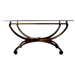 Used Italian Brass Console Table in the Manner of Romeo Rega