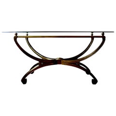 Italian Brass Console Table in the Manner of Romeo Rega