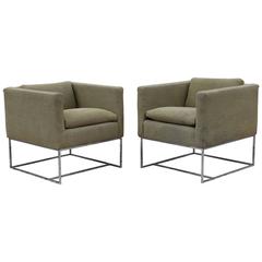 Milo Baughman Cube Lounge Chairs