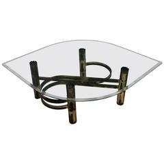 Fantastic Silas Seandel Style Brutalist Mixed Metal Coffee Table