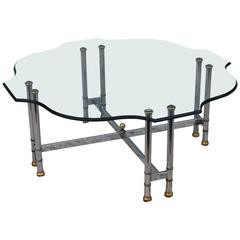 1960s French Chrome and Brass Coffee Table 8