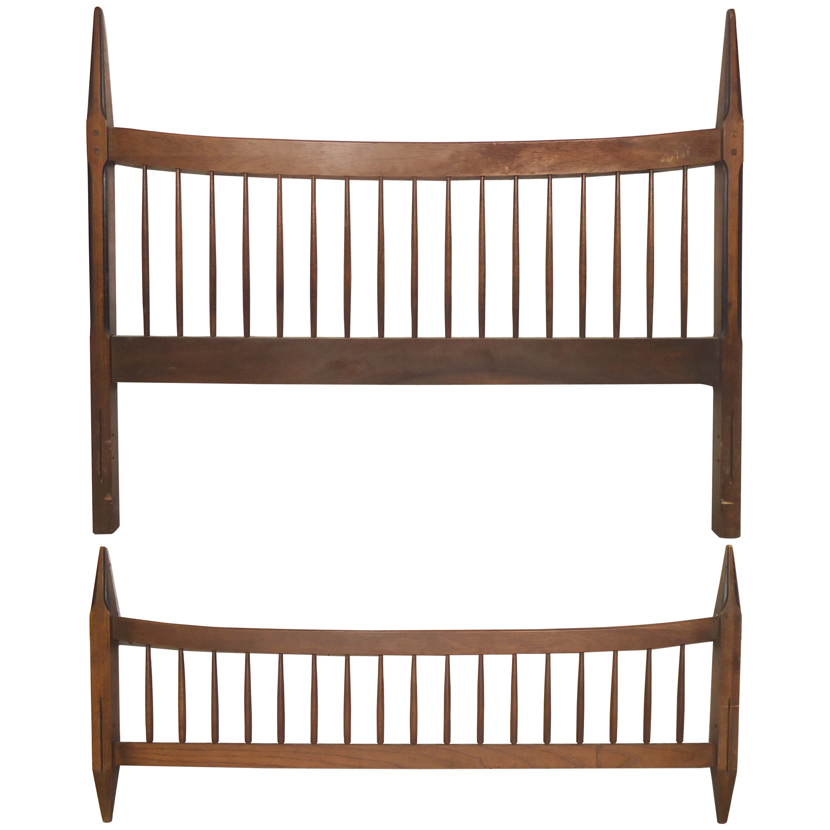 Midcentury Headboard and Footboard For Sale at 1stDibs