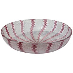 Murano Latticino Art Glass Bowl