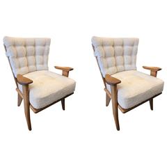 Fantastic Pair of Guillerme et Chambron Reupholstered Armchairs