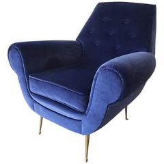 Single Mid-Century Modern Italian Lounge Chair by Gigi Radice 