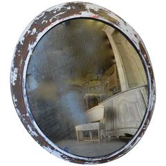 Huge Vintage Convex Traffic Mirror