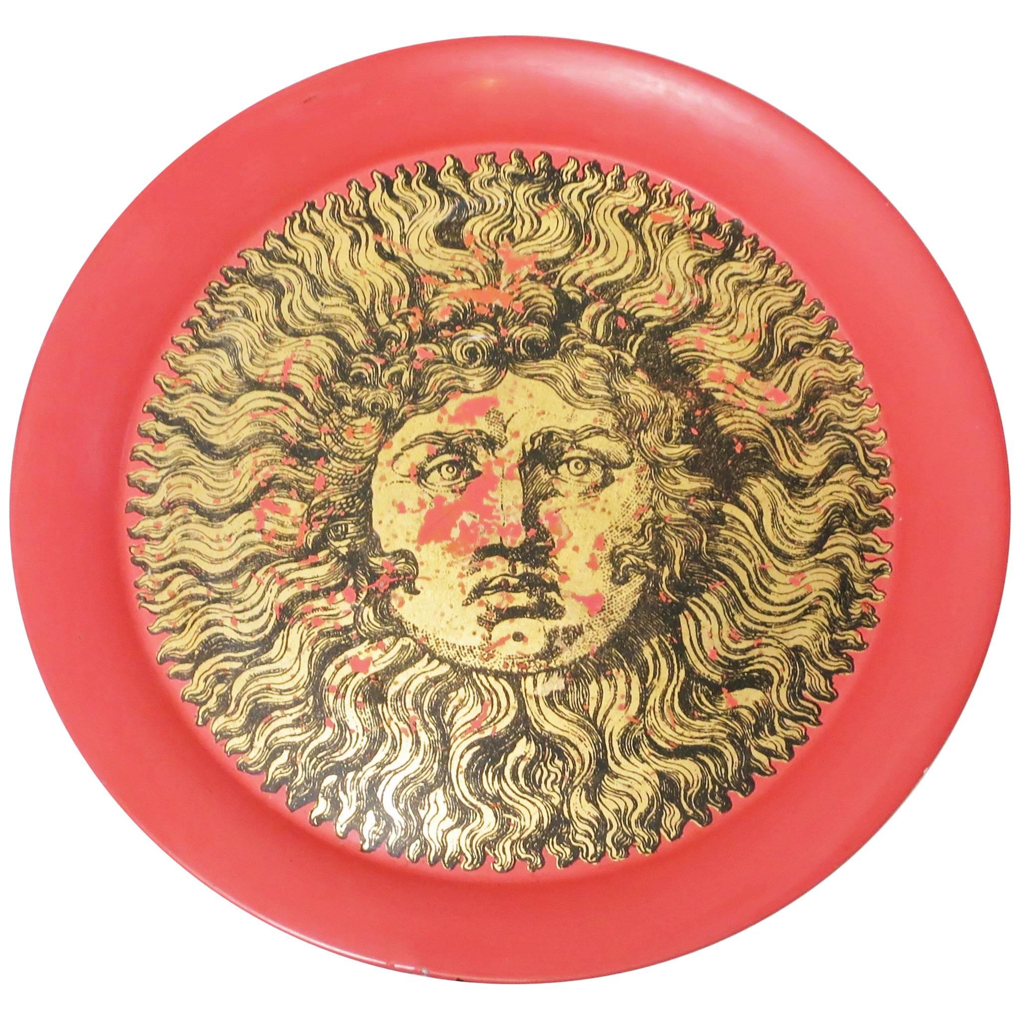 Large Tray King Sun by Piero Fornasetti, circa 1950 For Sale