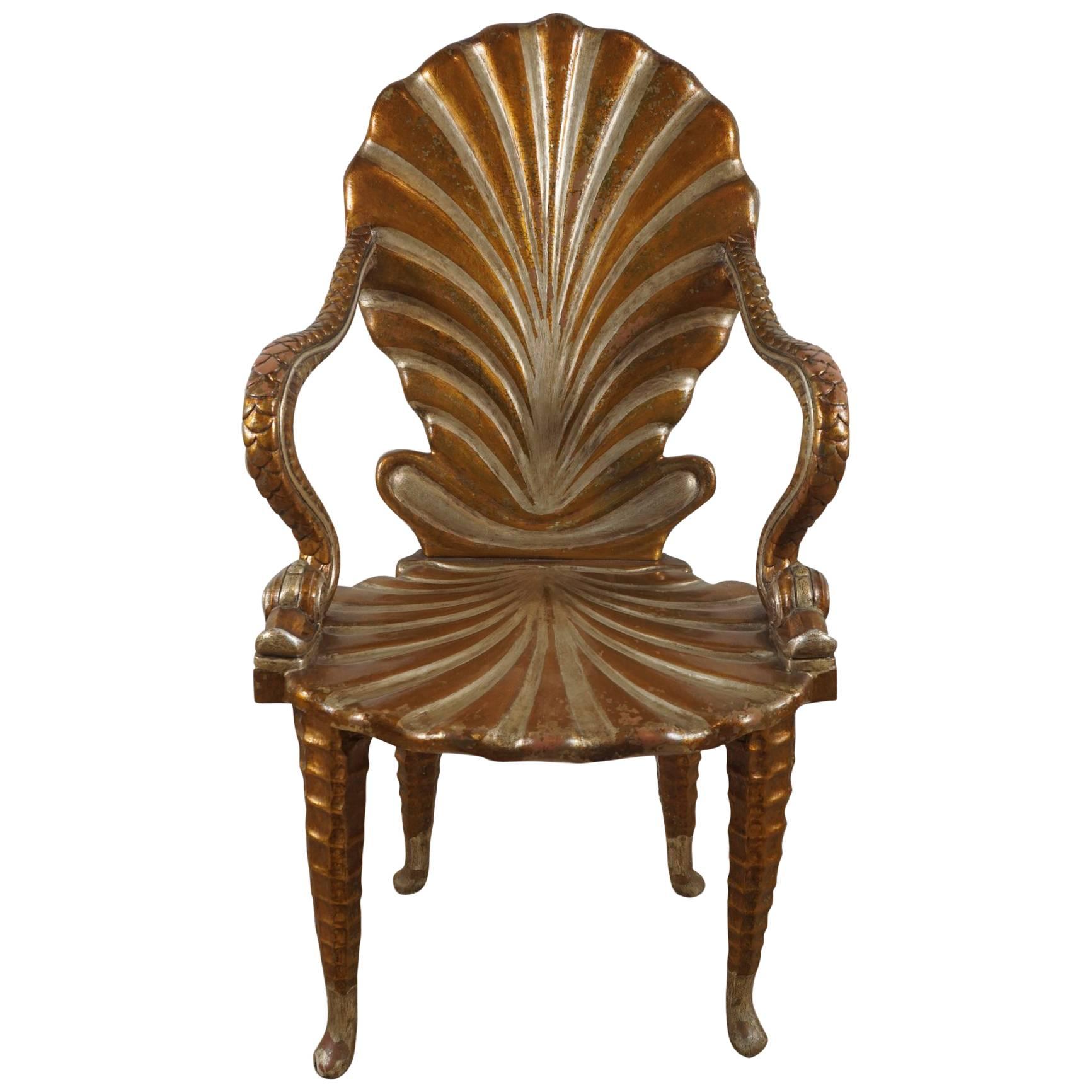 Shell Chair in a Grotto Style For Sale