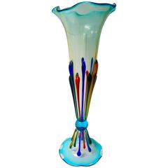 Magnificent Extra Tall Italian Murano Glass Vase by Danilo Zanella Custom-Made