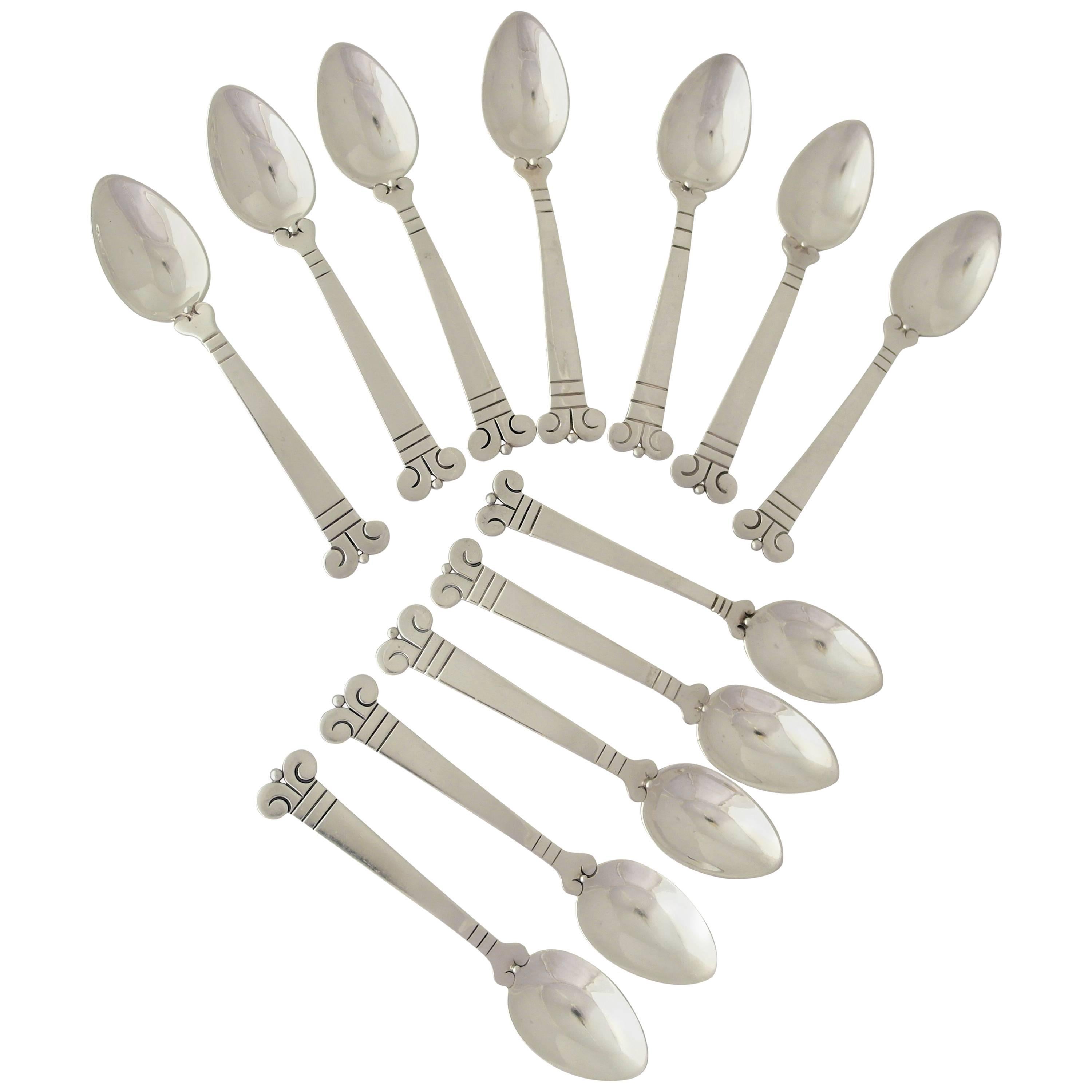 Hector Aguilar Aztec Pattern Set of 12 Spoons For Sale