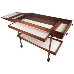 Amazing Mid-Century Modern Walnut Serving Cart 4
