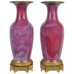 Pair of Early 19th Century, Chinese Sang De Boeuf Vases or Lamps