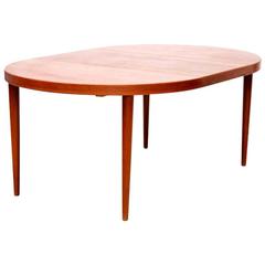 Mid-Century Scandinavian Teak Round Extending Dining Table by Kai Kristiansen
