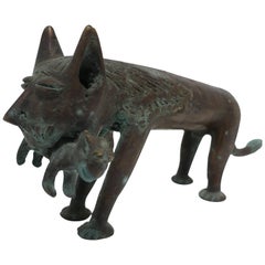 Modern Bronze Cat Sculpture, Africa