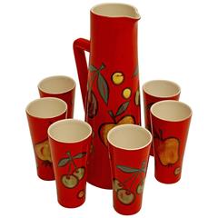 Rare Ceramic Cocktail Set by Elchinger