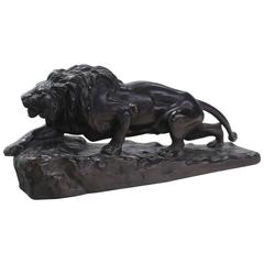 Artist Signed Ceramic Sculpture of Lion 8