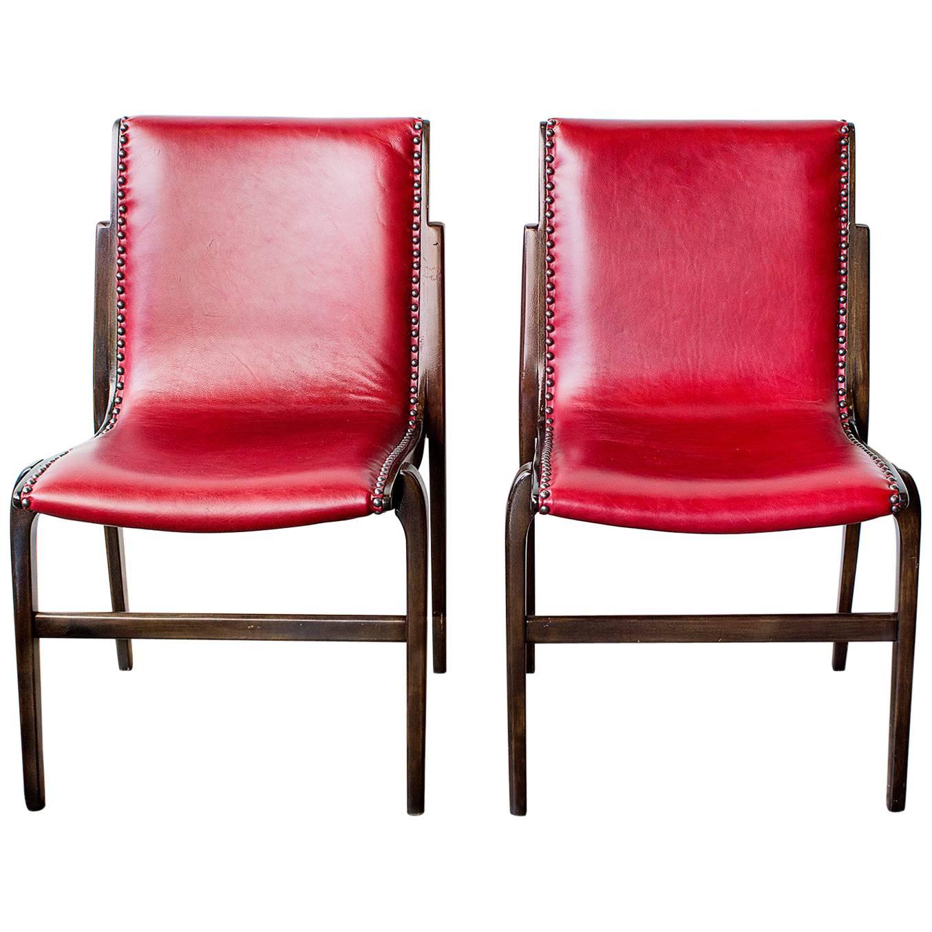 Pair of Bentwood Swedish Side Chairs by Kungsor Stolen