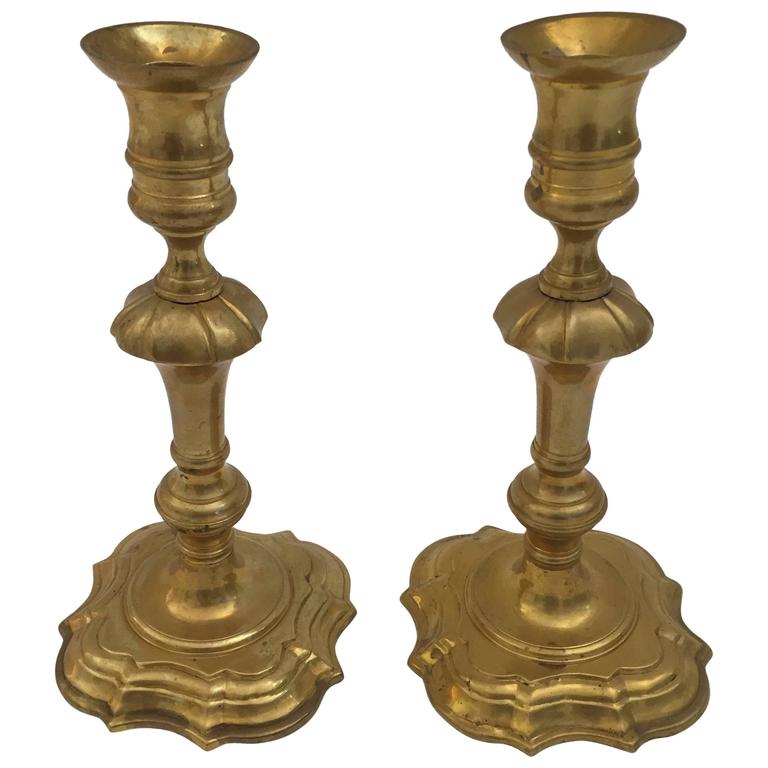 Pair of Brass Candlesticks For Sale at 1stdibs