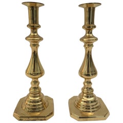 Pair of Victorian Brass Candlesticks