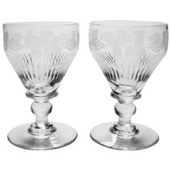 Antique Pair of 20th Century Edwardian Glass Rummers