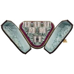 Ensemble de six ronds de serviette en argent plaqué de l'époque victorienne du 19e siècle
