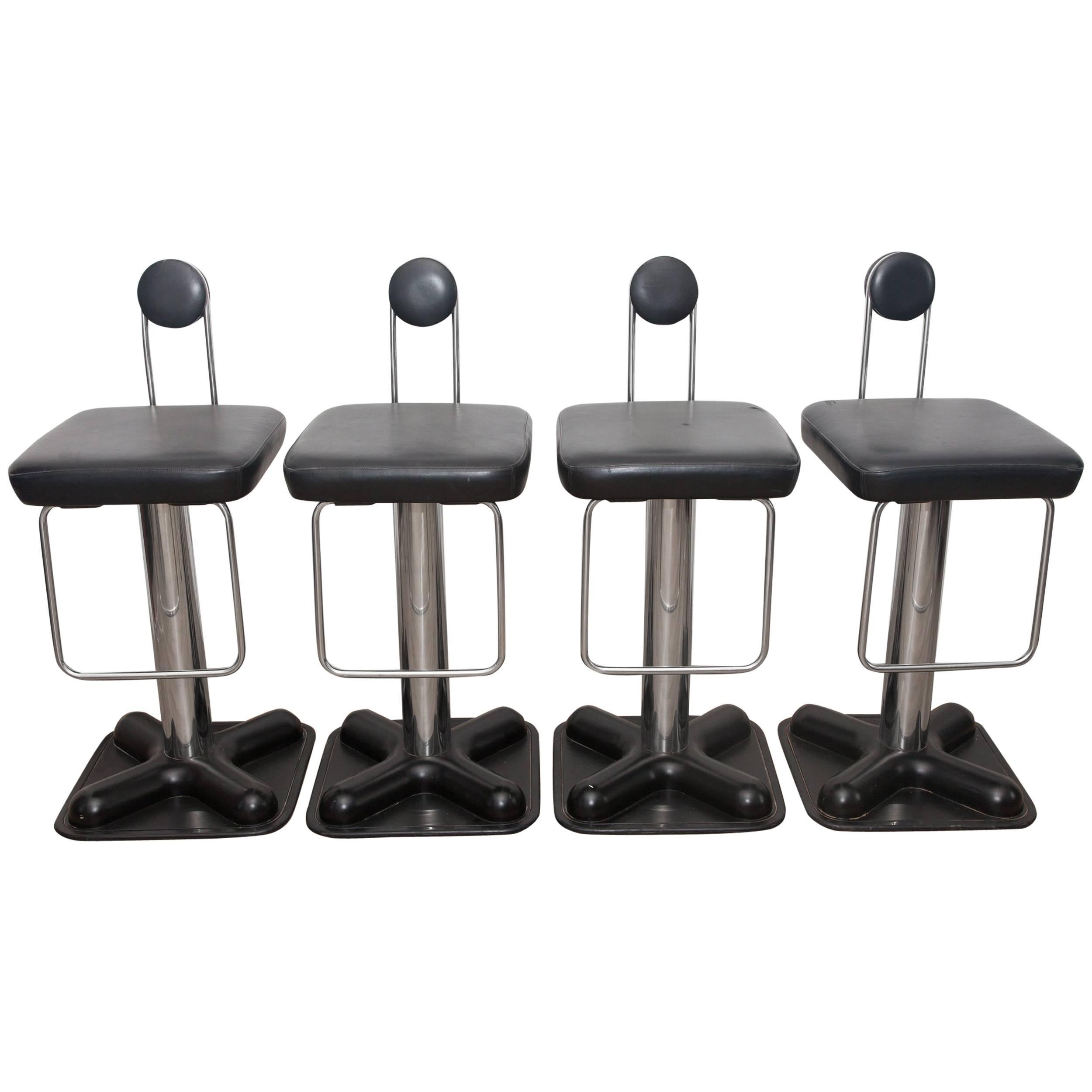 Vintage Birillo Bar Stools by Joe Colombo for Zanotta, Set of Four For Sale
