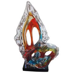 Sergio Costantini Modern Blown Glass Munch "Cry - SKriK" Italian Sculpture, 2010