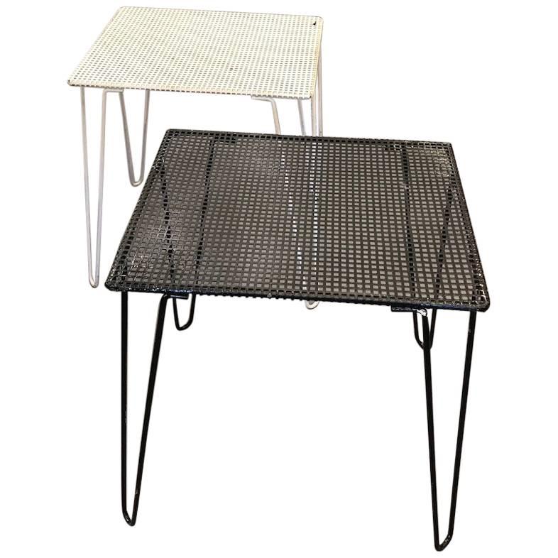Beautiful Set of Two Steel Tables in the Taste of Mategot, circa 1960
